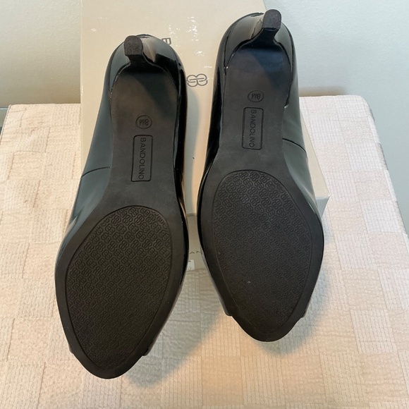 Bandolino BDRAINAA Black Patent Leather Peep Toe, Size 8 - Picture 5 of 7